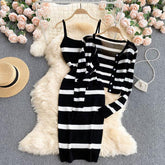 Genny Striped Dress Set - Label Frenesi Fashion